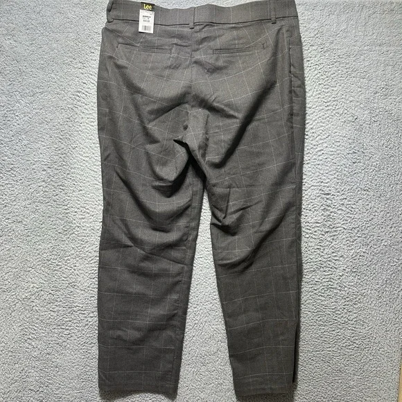 Lee‎ Plus Flex Motion Trouser Pant Heather Grey Windowpane Plaid Size 18w Petite - Picture 7 of 8